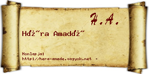 Héra Amadé névjegykártya